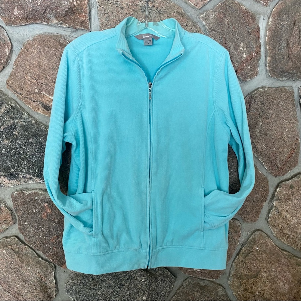 TanJay Women's Size M Light turquoise blue Zip-Up Jacket